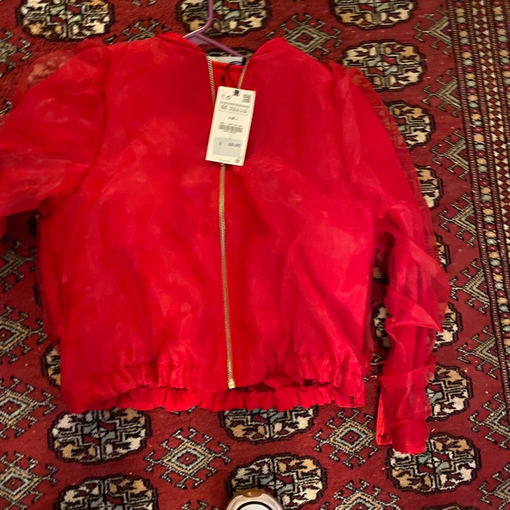 Zara zip up with Chiffon outer layer